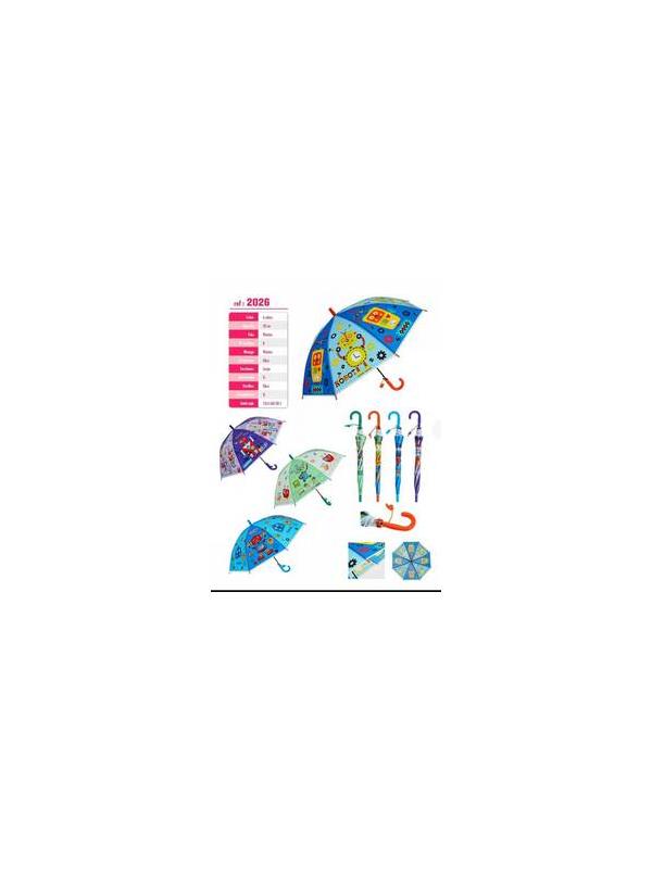 Зонтик детский «Роботы» со свистком, 50 см. 45714 / микс