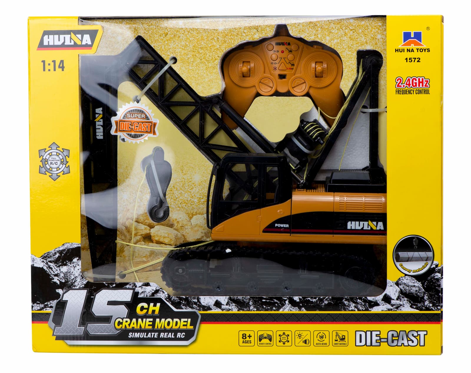 Радиоуправляемый кран Hui Na Toys 1:14 «Crane» 1572, 2.4G, металлический
