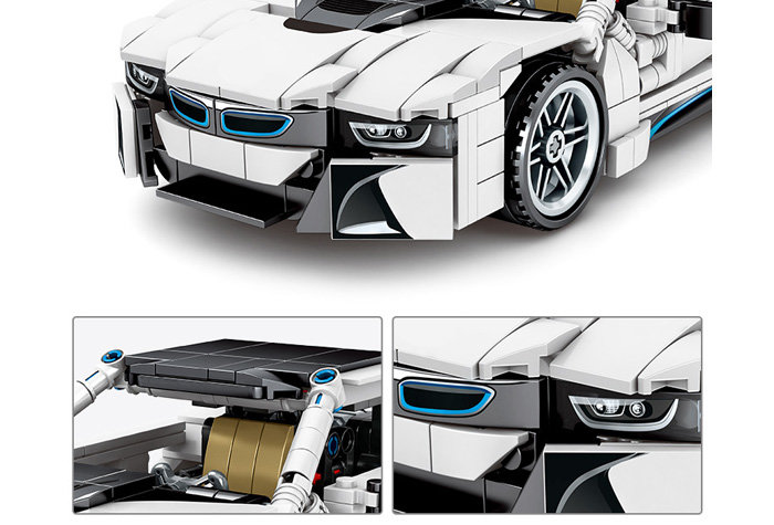 Конструктор Sheng Yuan «Гоночный автомобиль BMW i8» 8202 инерционный / 625 деталей