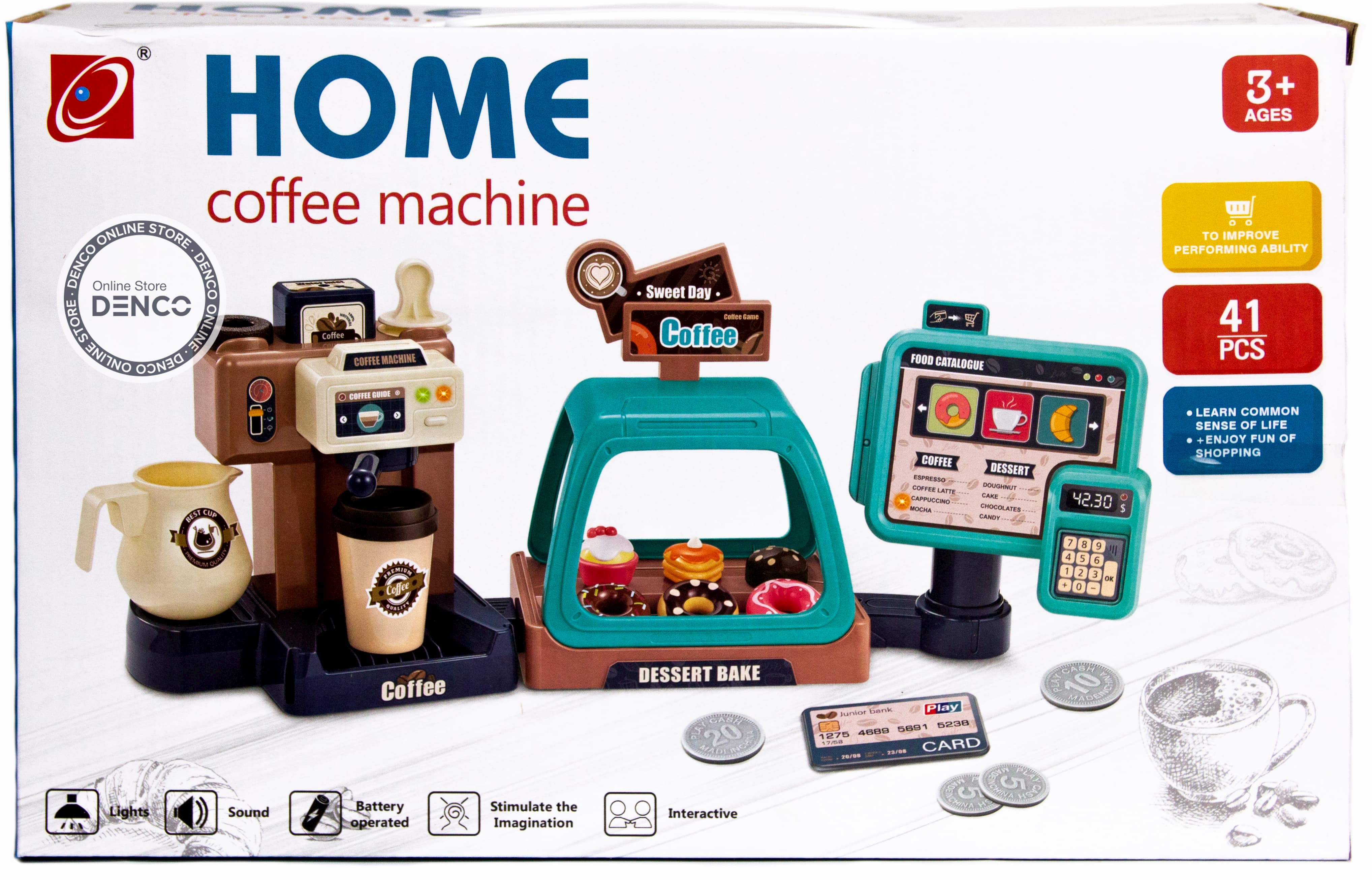 Детский игровой набор Бариста «Домашняя кофемашина 3 в 1» 668-94 / 41 аксессуар
