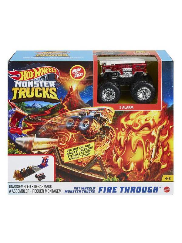 Игровой набор Mattel Hot Wheels Монстр-трак с главным героем Поединок с Саблезубым тигром