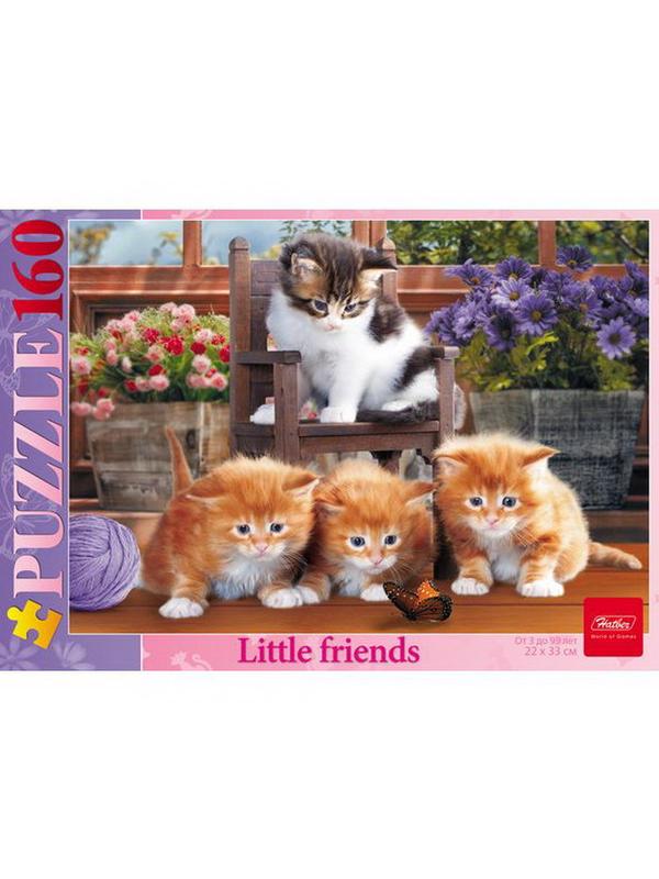 Пазл Hatber VK 160 элементов формат А4 330х220мм Котята с бабочкой