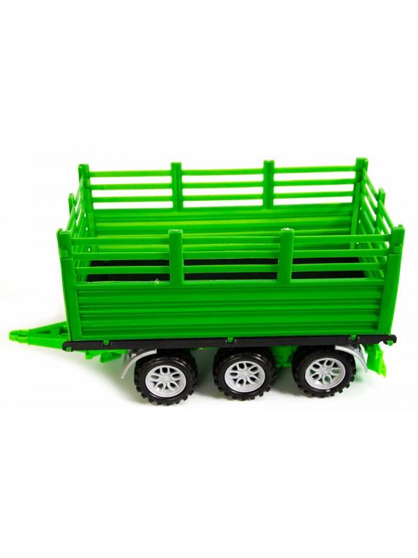 Машинка пластиковая Farm Tractor «Трактор сельскохозяйственным с прицепом» 1188Е-7, свет, звук / Зеленый