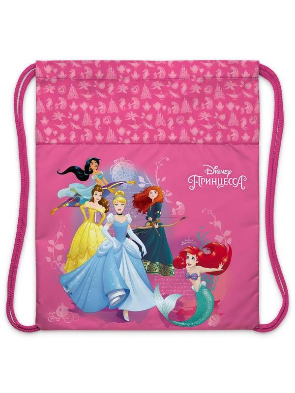 Мешок Hatber Принцессы, для сменной обуви, 41х49 см, с петлей для подвеса 1 отделение