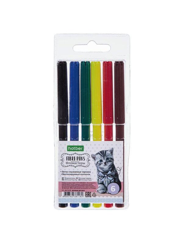 Фломастеры Hatber ECO Верные друзья6 цветов