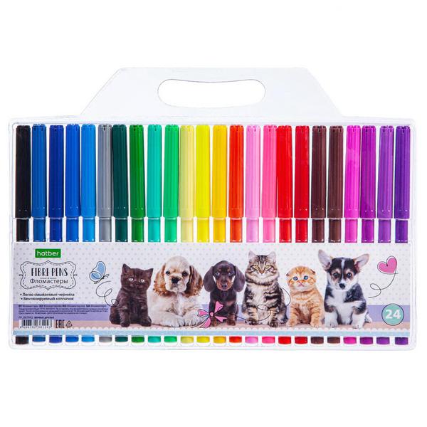 Фломастеры Hatber ECO Верные друзья 24 цвета