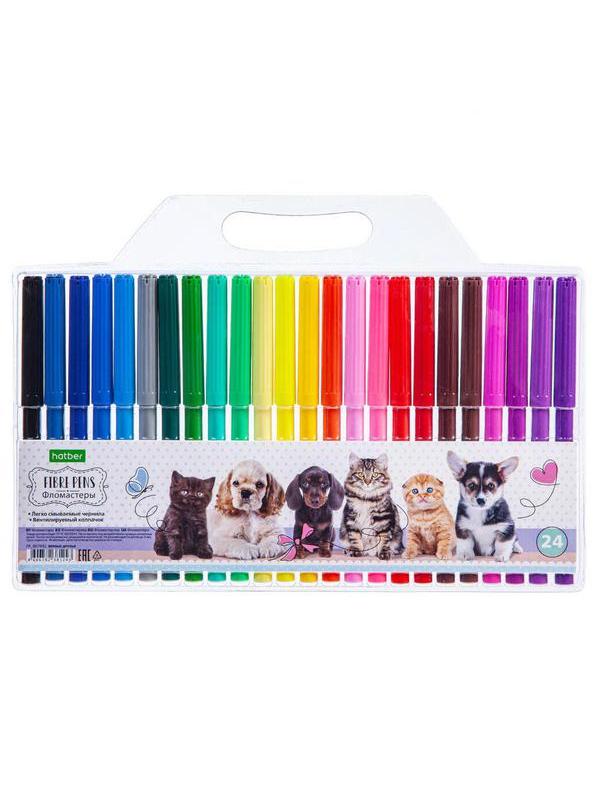 Фломастеры Hatber ECO Верные друзья 24 цвета
