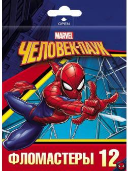 Фломастеры Hatber VK Marvel Человек паук 12 цветов