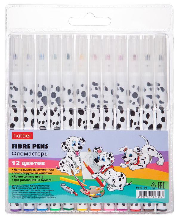 Фломастеры Hatber Далматинцы 12 цветов