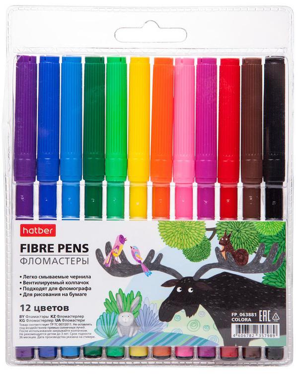 Фломастеры Hatber COLORA 12 цветов