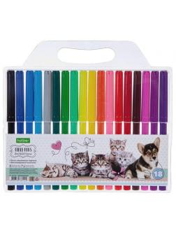 Фломастеры Hatber ECO Верные друзья 18 цветов