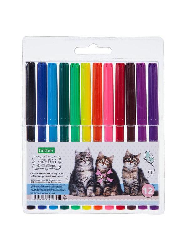 Фломастеры Hatber ECO Верные друзья 12 цветов