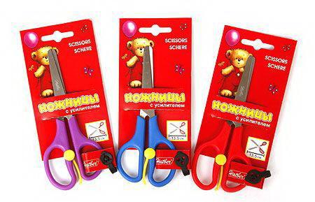 Ножницы Hatber Мишки, детские 13.5см с усилителем нержавеющая сталь