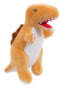 Мягкая игрушка ABtoys Dino Baby Динозаврик коричневый, 17см