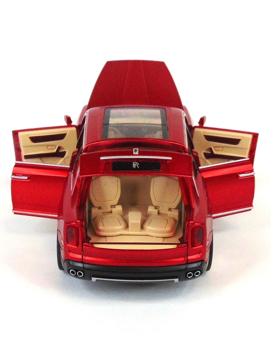 Металлическая машинка Model Car 1:32 «Rolls-Royce Cullinan» 16,5 см. 1900-2 инерционная, свет, звук / Красный