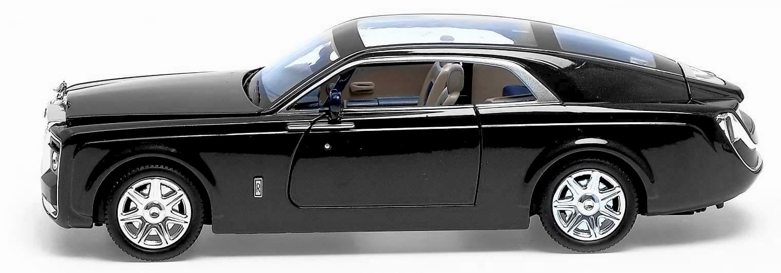 Металлическая машинка XLG 1:24 «Rolls-Royce Sweptail» М929E инерционная, свет, звук / Черный