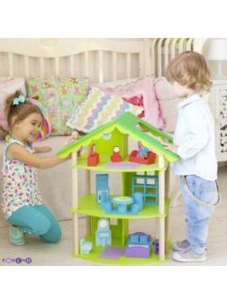 Кукольный домик Фиолент, для кукол до 15 см (14 предметов мебели)