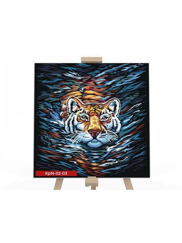 Набор для тв-ва Картина по номерам Тигр в воде 40х40 см