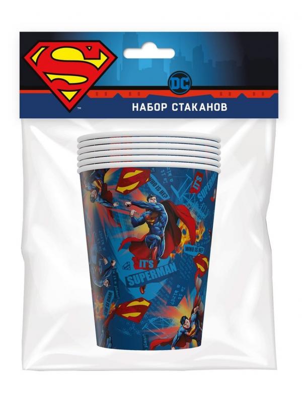 Набор бумажных стаканов Superman, 6 шт*250 мл
