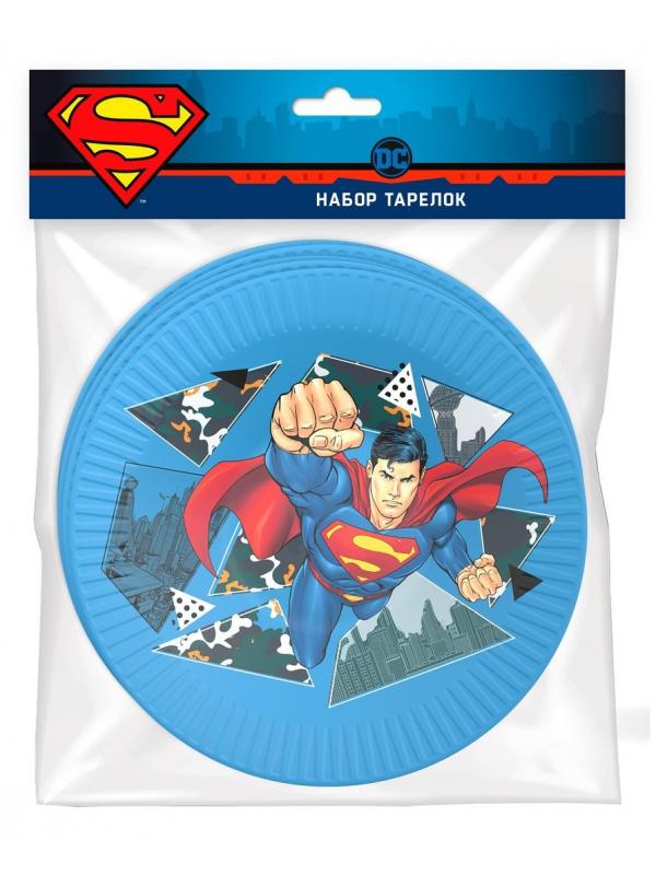 Набор бумажных тарелок Superman, 6 шт d=180 мм