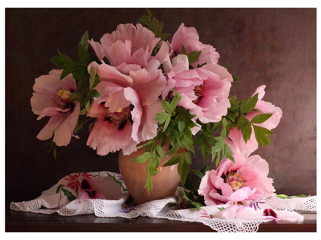 Алмазная мозаика Распустившиеся розовые цветы, 40х50 см, 27 цв., полн. заполнение, с подр.