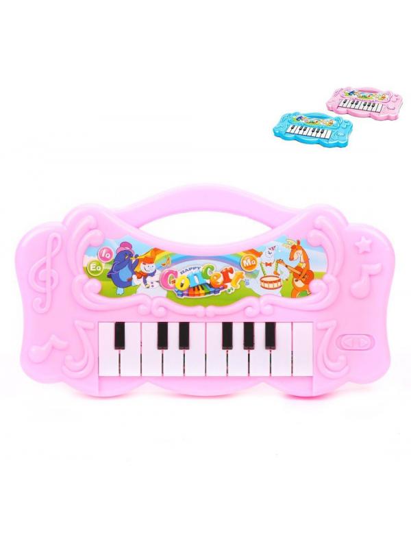 Пианино детское 16 клавиш, свет, звук, в ассорт., бат.AA*3 шт. в компл.не вх., пакет