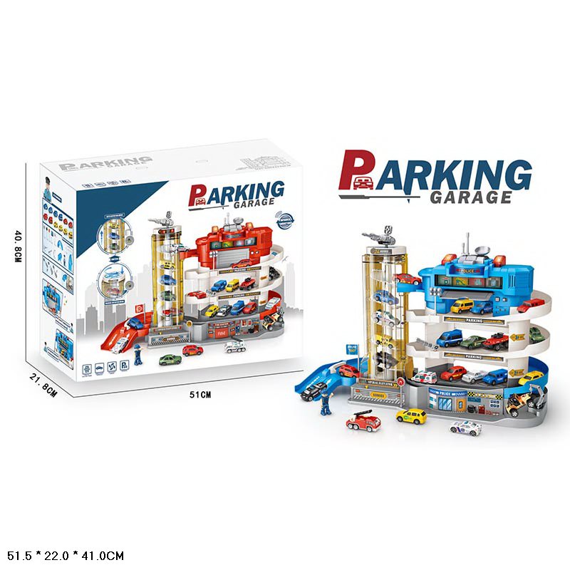 Игровой набор для мальчиков Parking Garage «Police» со спиральным лифтом / YDX52-2