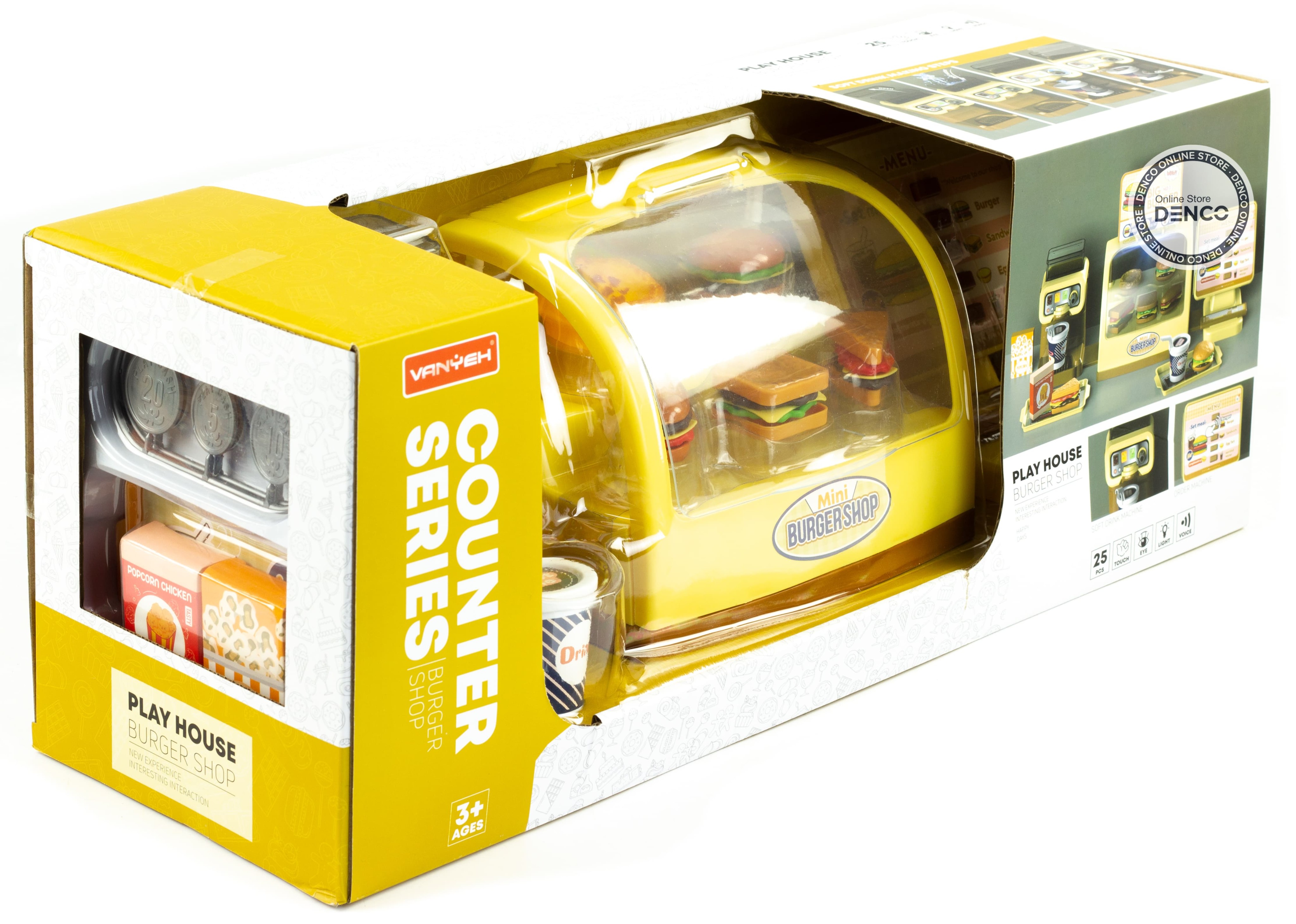 Детский игровой набор «Burger shop» со звуковыми и световыми эффектами MW1183 / 25 деталей