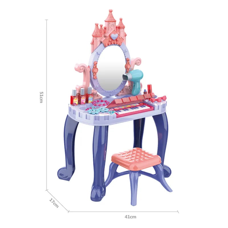 Трюмо игрушечное «Beautiful Girl» 661-136 для девочек со стульчиком и пианино 51 см. / 29 предметов
