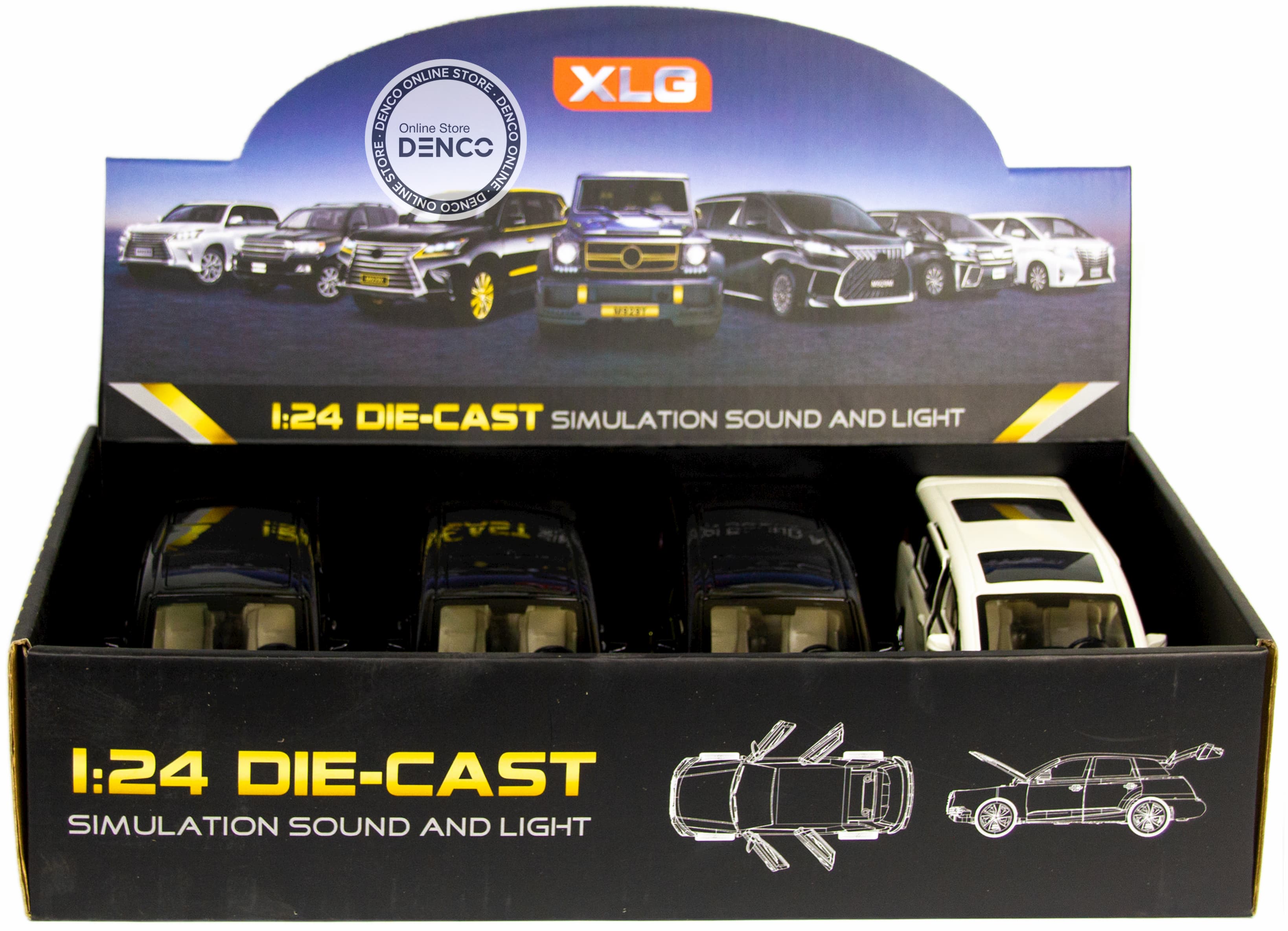 Металлическая машинка XLG 1:24 «Минивэн Lexus LM300h» 20 см. M929М инерционная, свет, звук / Микс