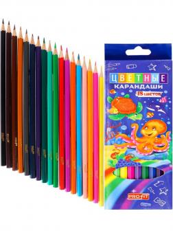 Набор цветных карандашей 18 цветов Морские обитатели