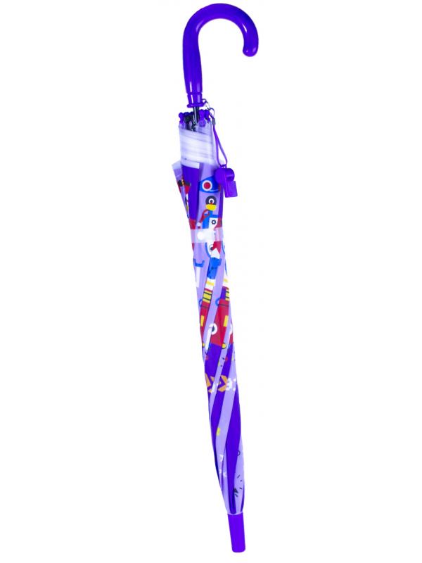 Зонтик детский «Роботы» со свистком, 50 см. 45714 / фиолетовый