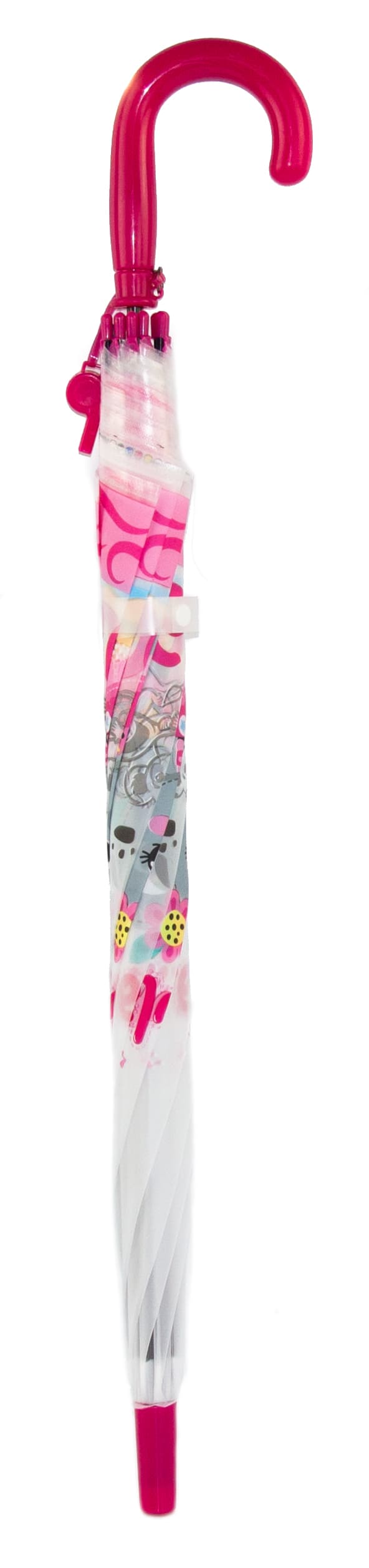 Зонтик детский «Животные» со свистком, полуавтомат, матовый, 80 см., 43410 / Розовый