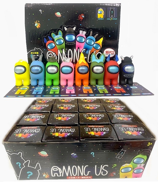 Набор Among US игрушка-брелок пищалка 16шт в упаковке 12.5х7х4см