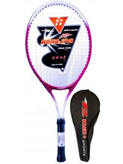 Ракетка Bosaite для большого тенниса в чехле, 11504 / розово-белая
