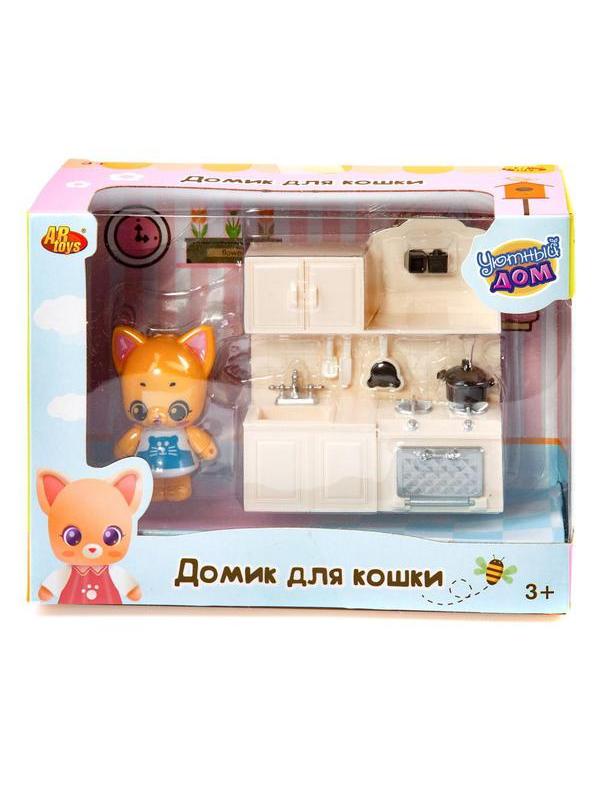 Игровой набор ABtoys Уютный дом Домик для кошки малый. Кухня