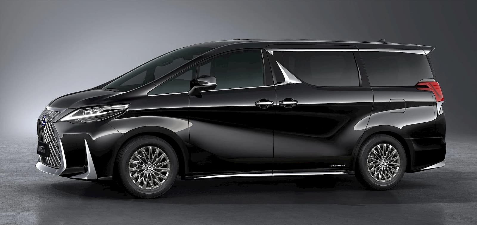 Металлическая машинка XLG 1:24 «Минивэн Lexus LM300h» 20 см. M929М инерционная, свет, звук / Черно-серый