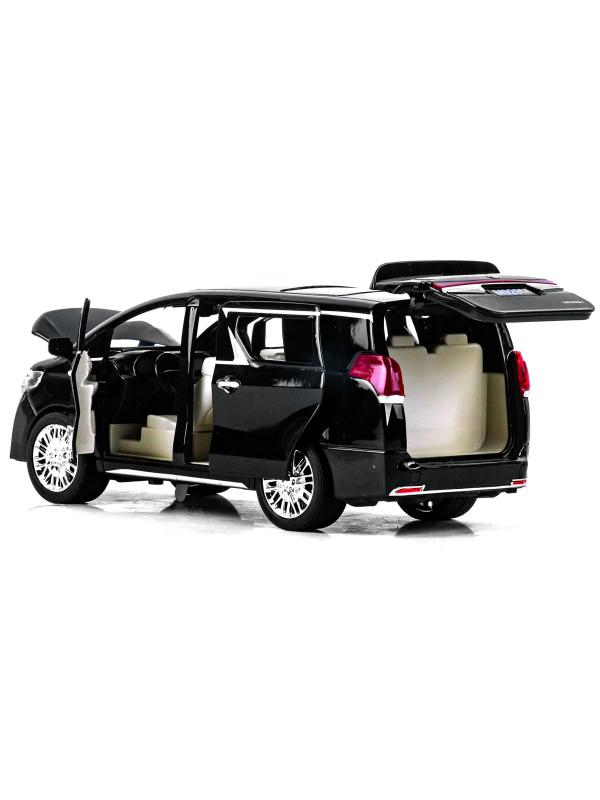 Металлическая машинка XLG 1:24 «Минивэн Lexus LM300h» 20 см. M929М инерционная, свет, звук / Черно-серый