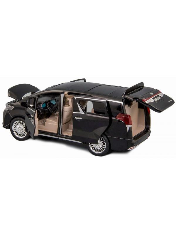 Металлическая машинка XLG 1:24 «Минивэн Lexus LM300h» 20 см. M929М инерционная, свет, звук / Черно-серый