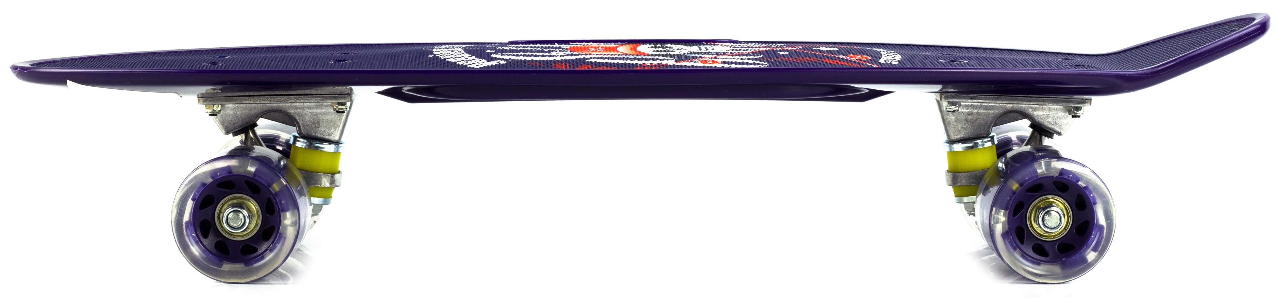 Пенни борд со светящимися колесами и ручкой для переноски, 55 см. S00165 / Микс