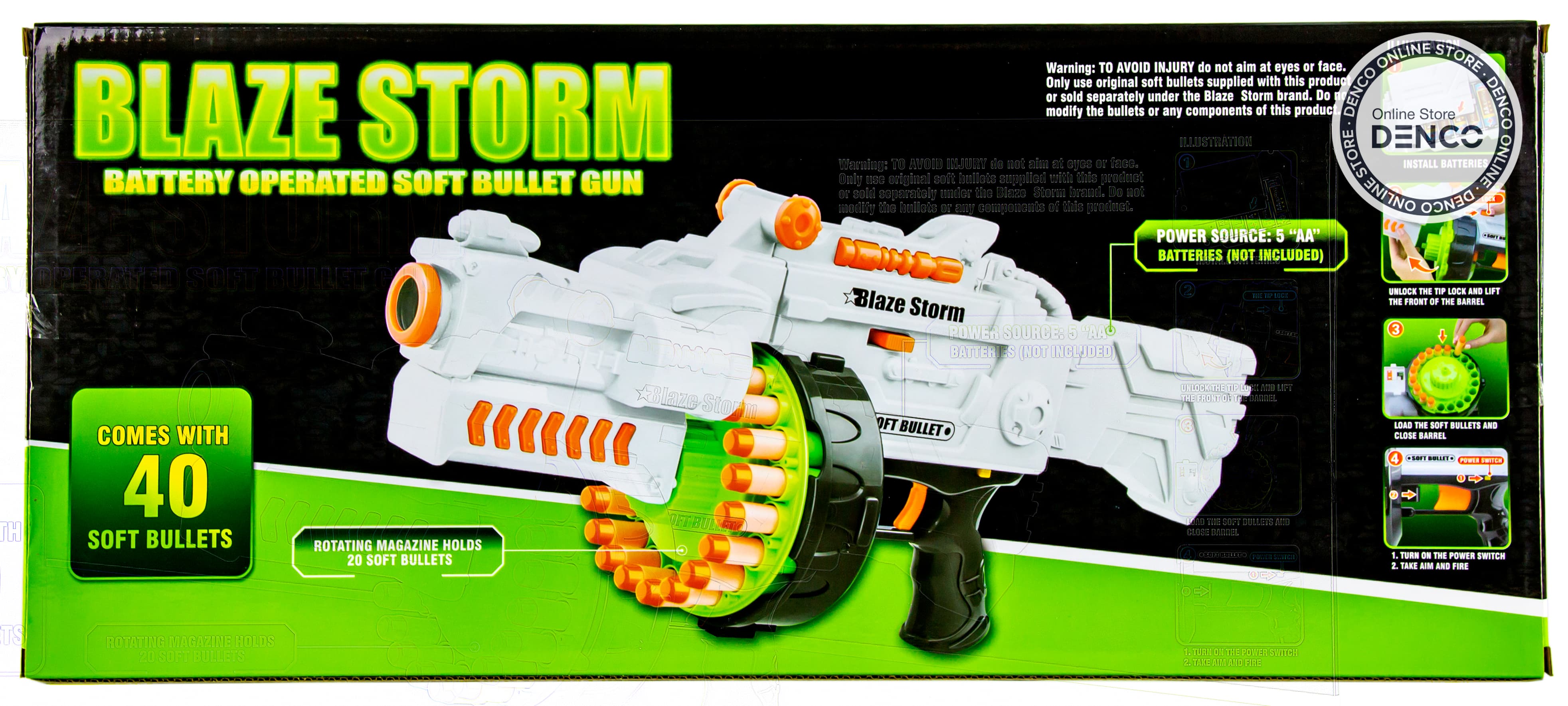 Детский бластер-пулемет Zecong Toys «Blaze Storm» с мягкими пулями / 7019