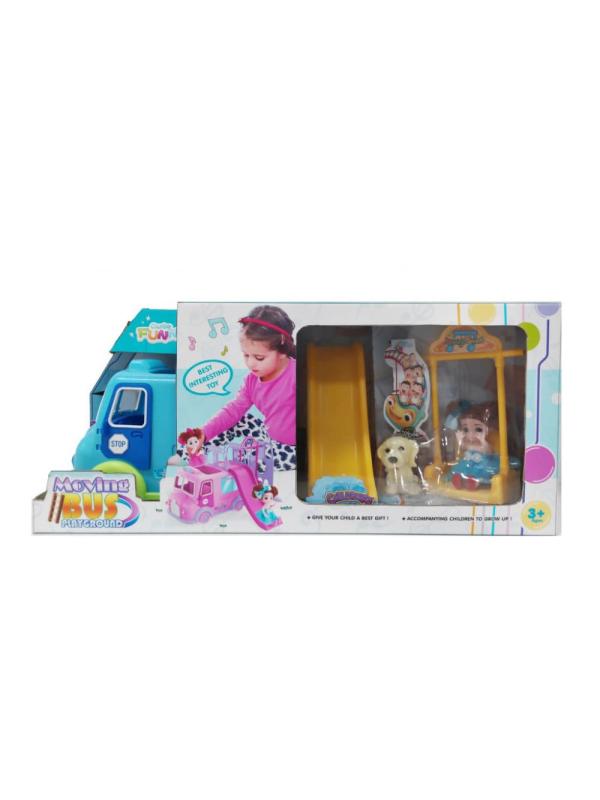 Игровой набор «Автобус-детская площадка для кукол» со звуком и светом /  71022-22