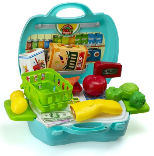 Игровой набор Bowa «‎Касса с корзиной и продуктами» 8314 / 19 предметов