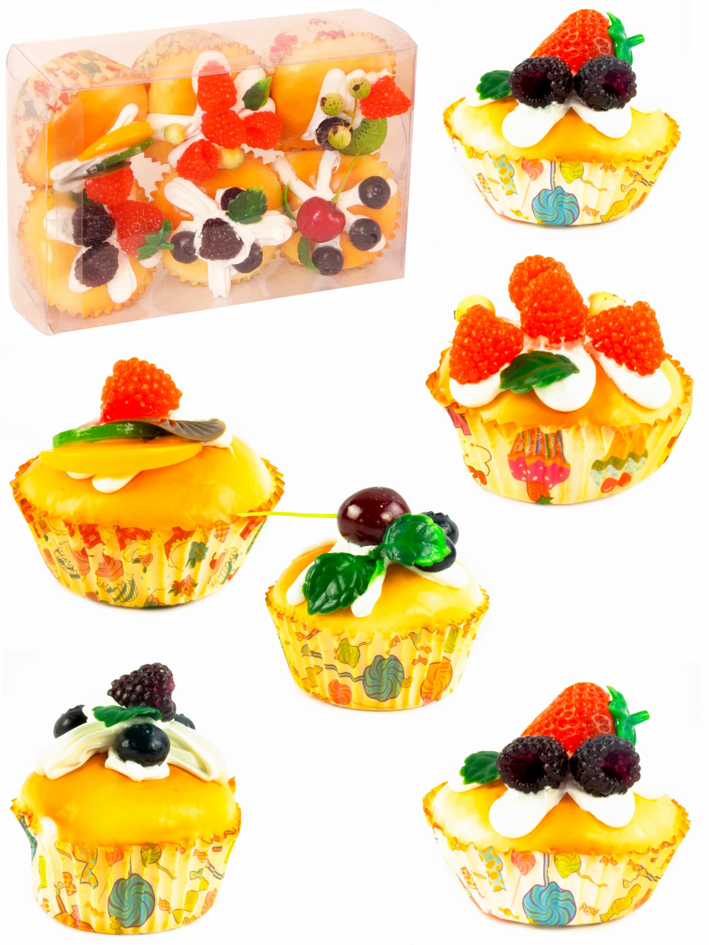 Набор игрушечной еды «Пирожные Тарталетки-корзиночки» 6 шт. / YXD-10