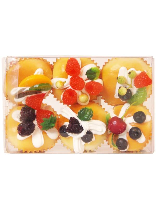 Набор игрушечной еды «Пирожные Тарталетки-корзиночки» 6 шт. / YXD-10