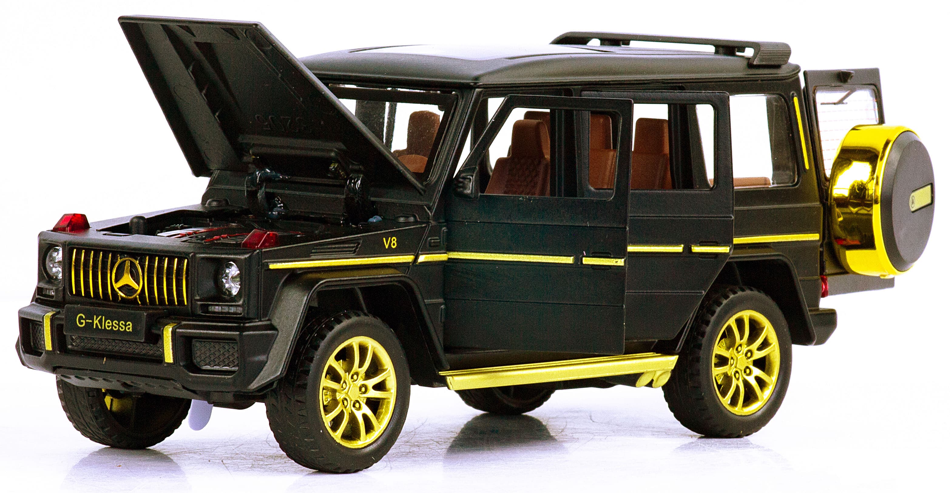 Машинка металлическая Che Zhi 1:32 «Mercedes-Benz G-class Brabus» CZ28A  16,5 см. инерционная, свет, звук / Микс