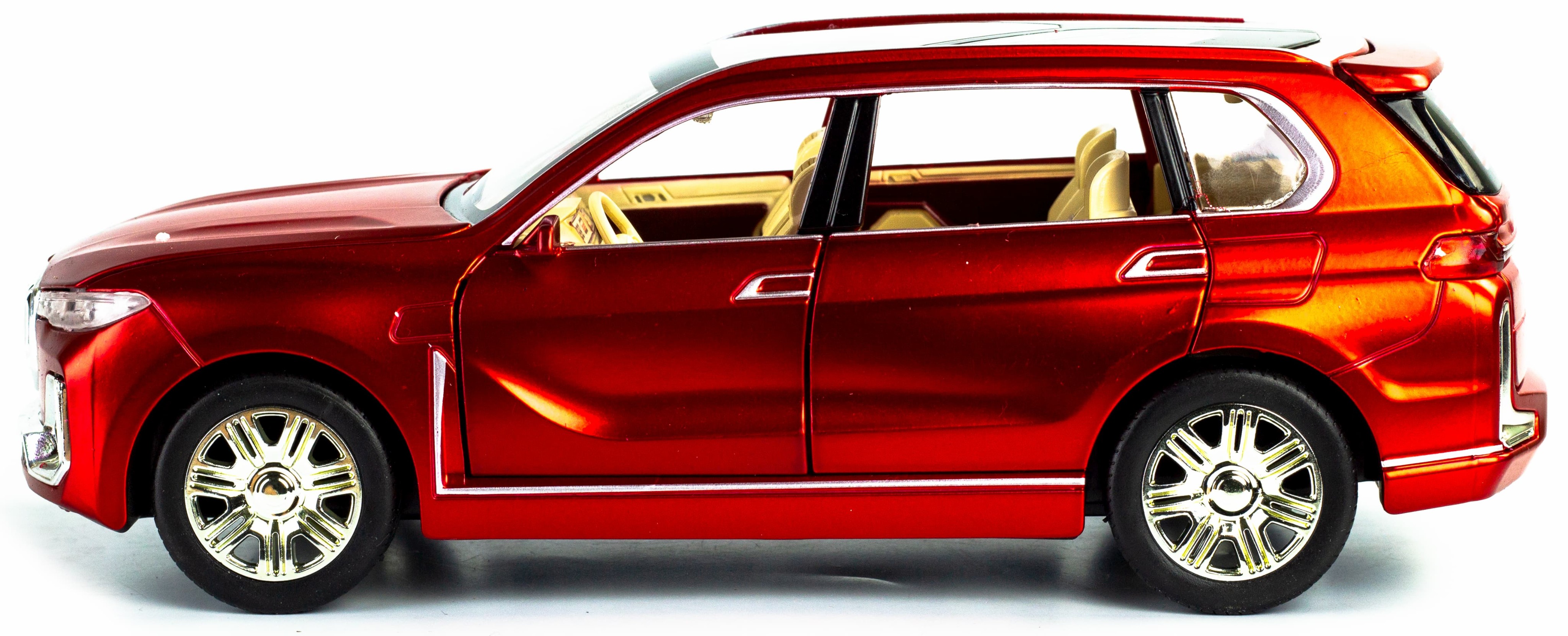 Металлическая машинка Che Zhi 1:24 «BMW X7» CZ115, 20 см., свет и звук, инерционная / Микс