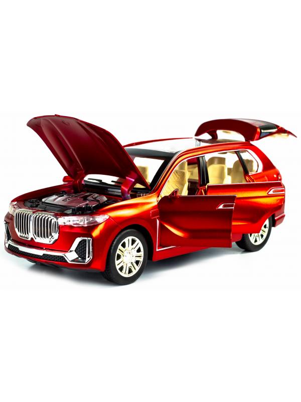 Металлическая машинка Che Zhi 1:24 «BMW X7» CZ115, 20 см., свет и звук, инерционная / Микс