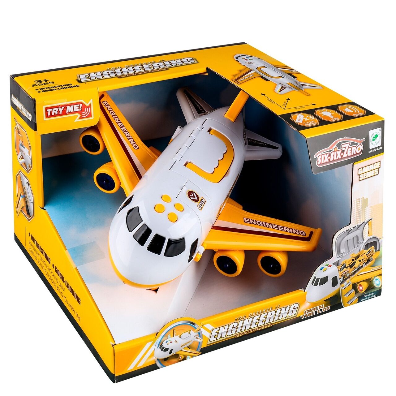 Игрушечный самолет с машинками 1:64 «Engineering» 660-A310 / дым, звук, свет