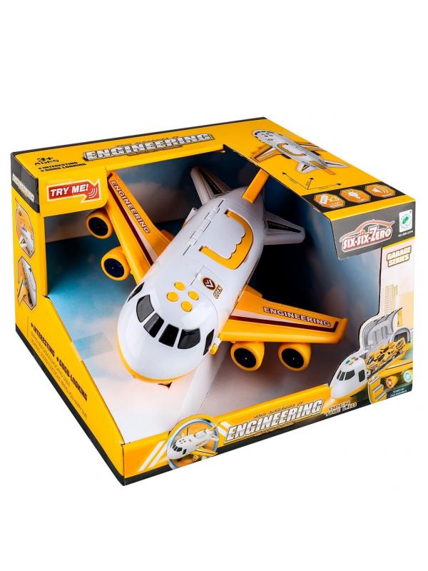 Игрушечный самолет с машинками 1:64 «Engineering» 660-A310 / дым, звук, свет